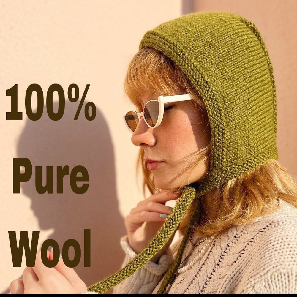 Handmade Knit Adult Bonnet Hat